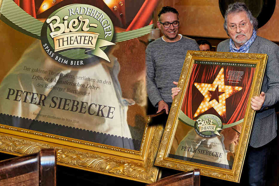 Vom Radeberger Biertheater bekam Peter Siebecke zum 70. Geburtstag seinen eigenen Stern.