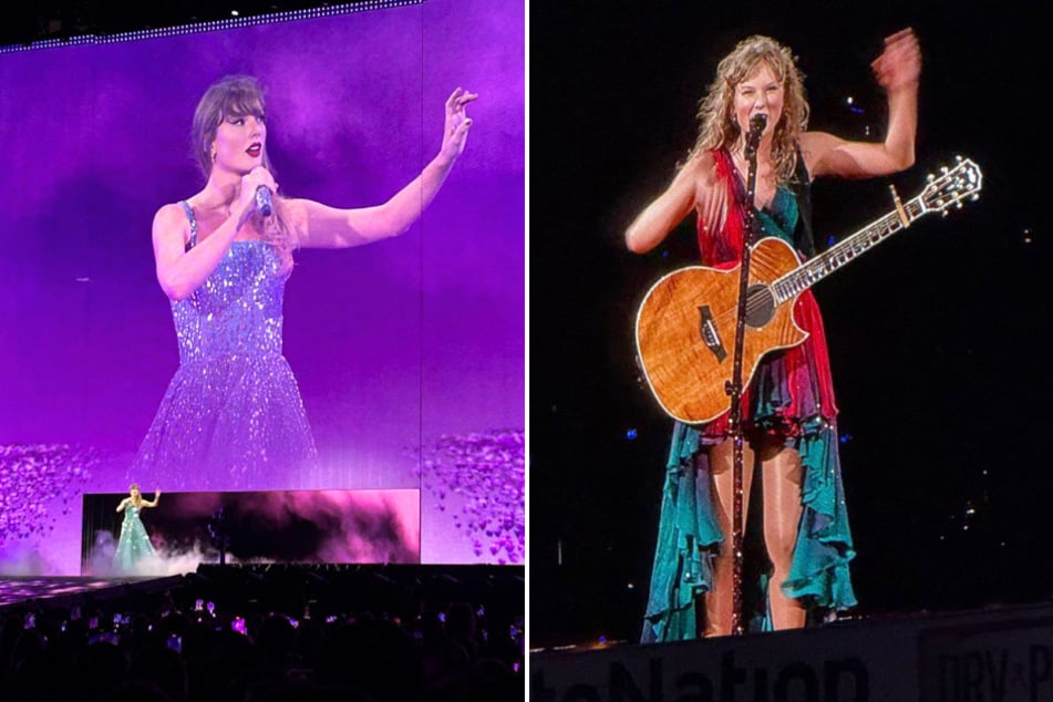 Taylor Swift debuted a bunch of new outfits during her Eras Tour leg in Miami, including a brand new Speak Now ballgown and a multi-colored dress that has Swifties obsessed!