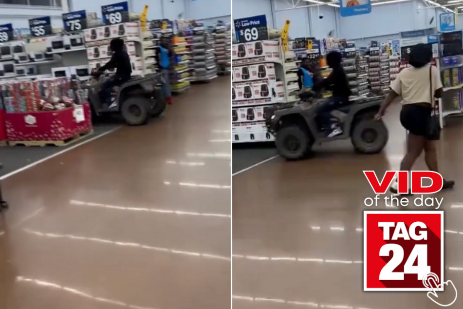 Today's Viral Video of the Day features a man's unusual way of getting around his local Walmart.