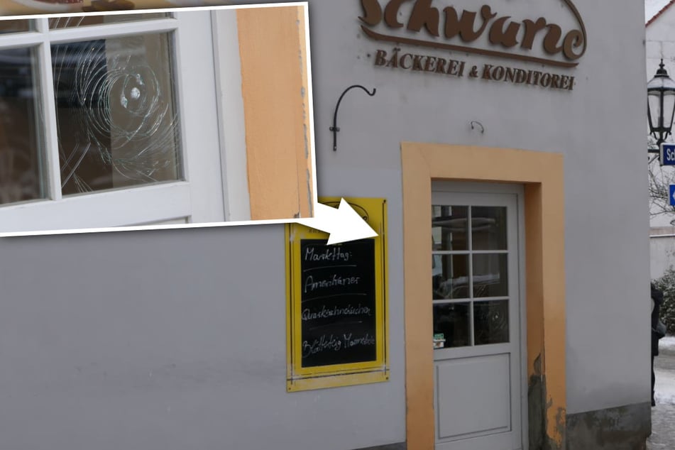 ... sowie die Tür einer Bäckerei waren vor ihr nicht sicher.