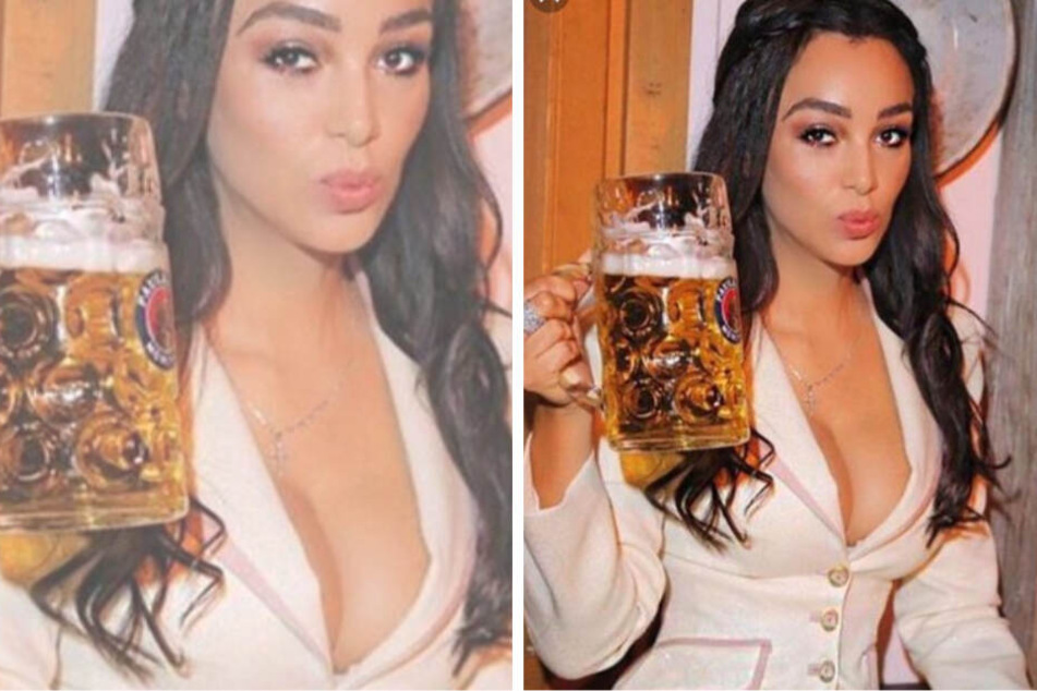 Mega-Dekolletee und eine Mass: Verona Pooth macht Männer-Träume wahr