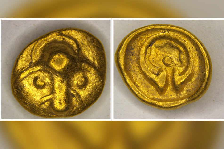 Die Münze besteht aus beinahe reinem Gold und ist 2200 Jahre alt.