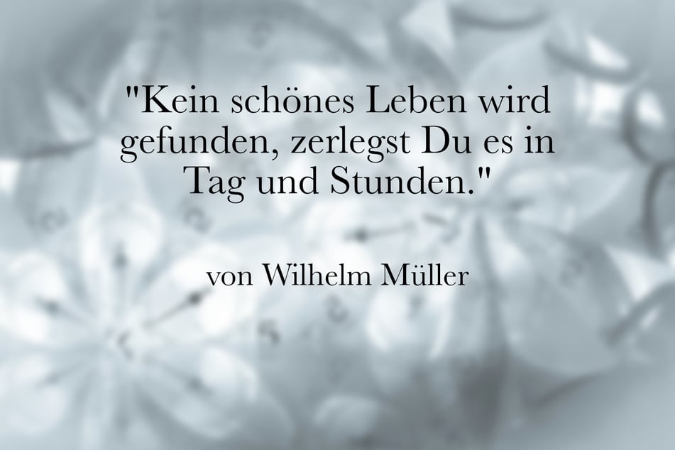 Ein gutes Lebensmotto ist dieser Spruch von Wilhelm Müller.