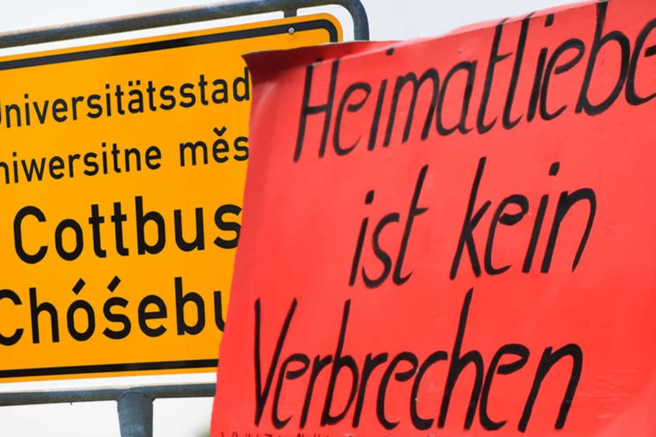 Cottbus: Eine Stadt in Aufruhe. (Bildmontage)
