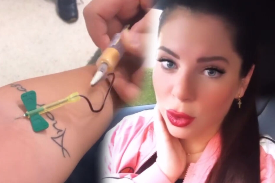 Erst wurde Blut abgenommen, dann klärte Jenny ihre Fans über die anstehenden OPs auf. (Montage)