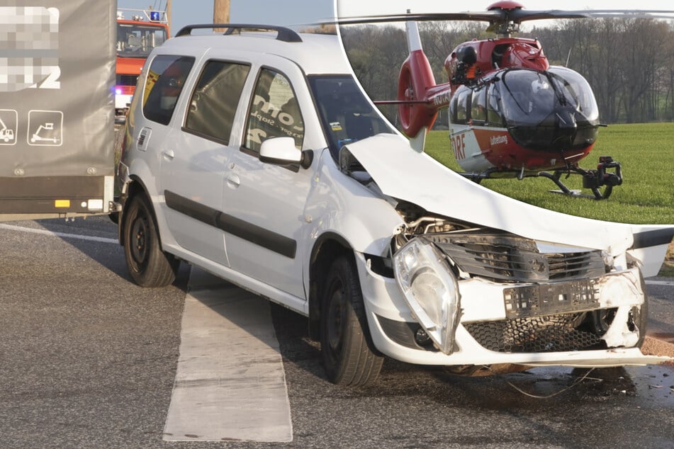 Hubschraubereinsatz am frühen Morgen: Heftiger Unfall in der Oberlausitz