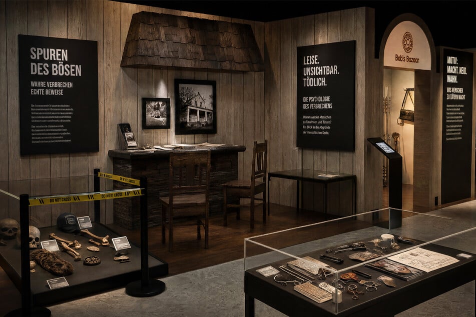 Die immersive Ausstellung beleuchtet Täter, Opfer und Ermittlungsarbeit.
