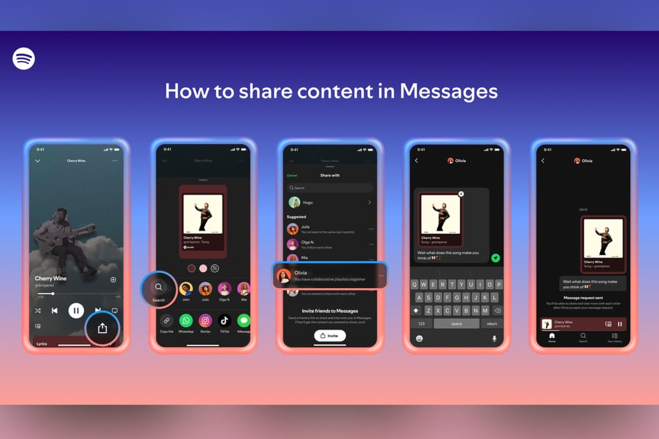 Über Spotify sollen Nutzer künftig im Stile von "WhatsApp" und Co. chatten können.