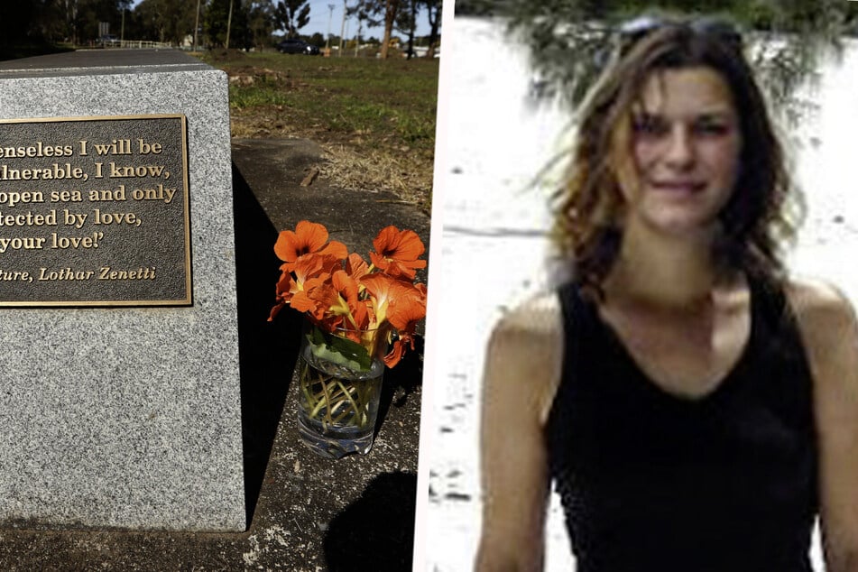 Die Erzieherin Simone Strobel (†25) wurde 2005 ermordet. Eine Gedenktafel vor dem Lismore Central Tourist Park erinnert an die junge Frau aus Unterfranken.