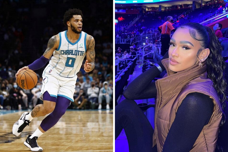 Miles Bridges' (l) wife Mychelle Johnson spoke out about enduring alleged domestic abuse at the hands of the NBA star.