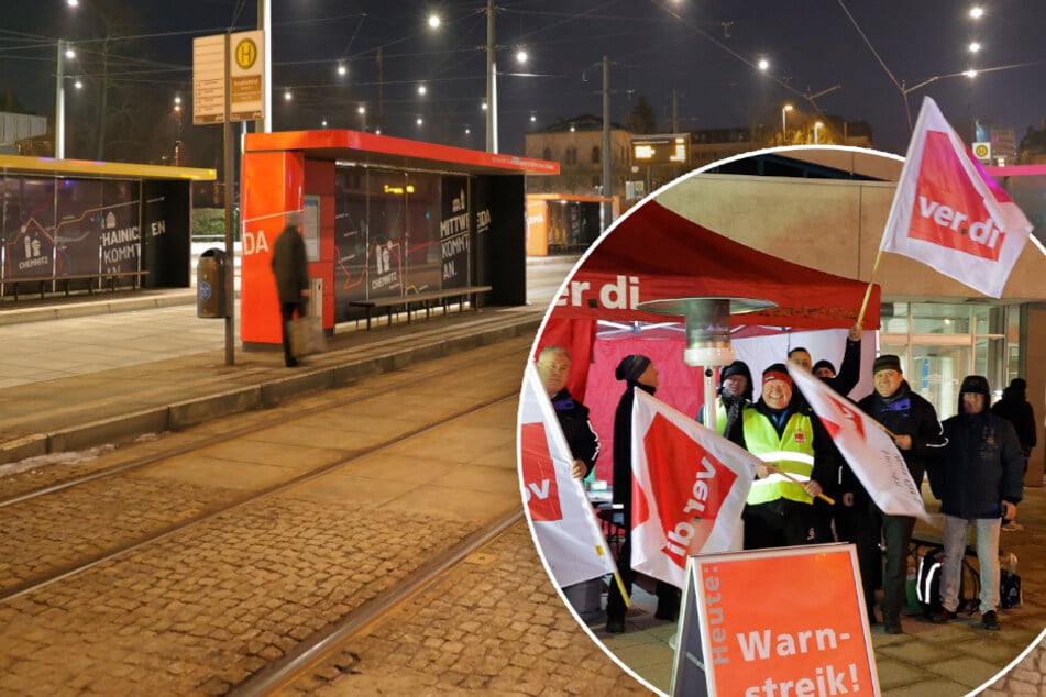 Chemnitz: Haltestellen menschenleer: So wirkt sich der ÖPNV-Streik auf Chemnitz aus