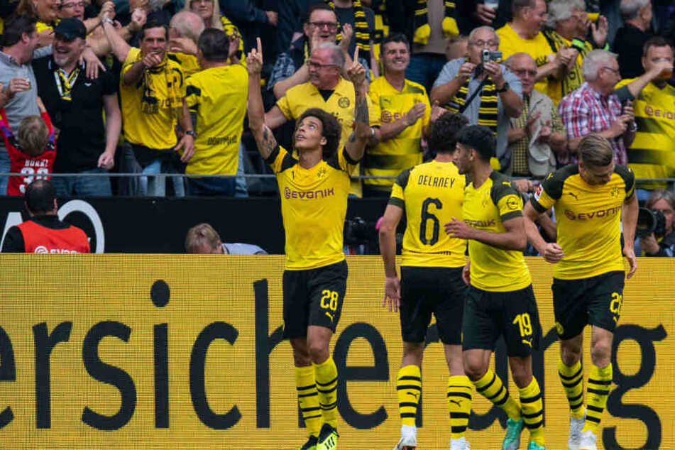 Einstand nach Maß: Axel Witsel (l.) führte den BVB nach der Pokal-Rettung in Fürth auch in der Bundesliga gegen RB Leipzig zum Sieg.