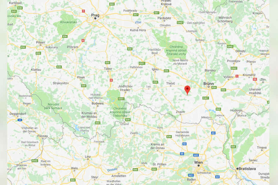 Dukovany liegt in der Nähe von Brünn, sowie der Grenze zu Österreich.