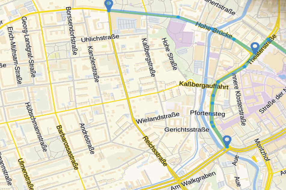 So soll die Strecke im Chemnitzer Zentrum verlaufen.