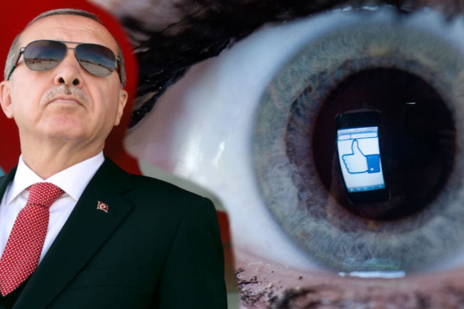 Der lange Arm des türkischen Präsident Recep Tayyip Erdogan (64) reicht bis ins Internet. (Bildmontage)