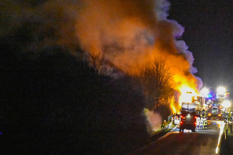 Das Feuer war von Weitem zu sehen.