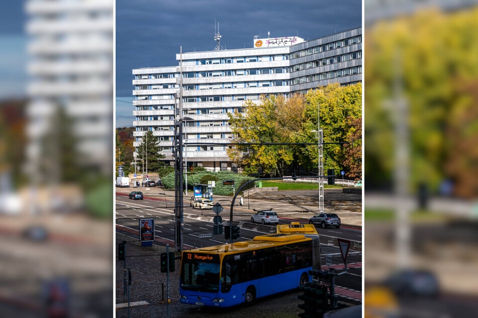 Das Graffiti wurde Ende Oktober an das Dach der "Parteisäge" gesprüht.