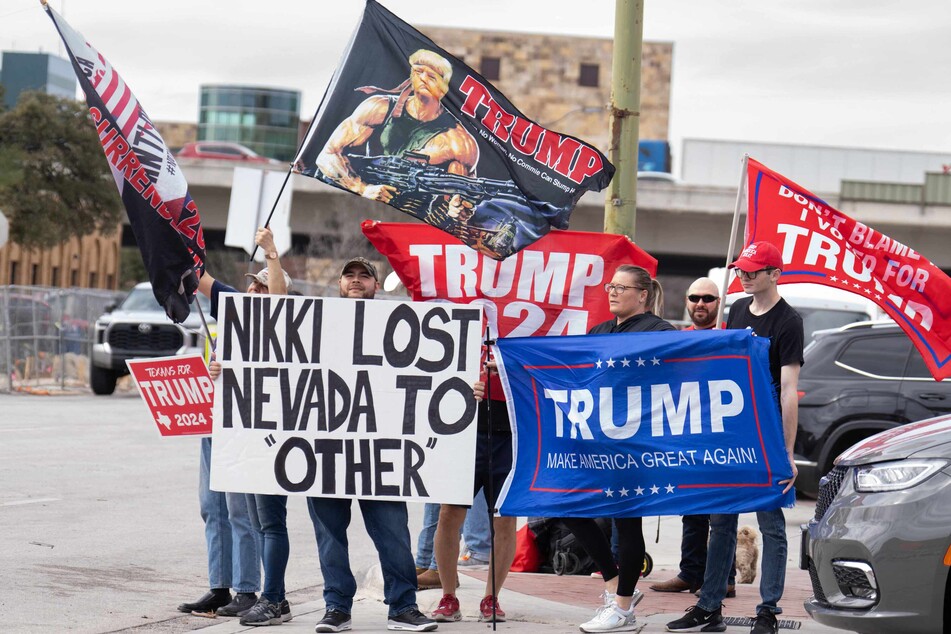 Trump supporters gathered and railed against his opponent, former UN Ambassador and US Republican presidential hopeful Nikki Haley, earlier this week.
