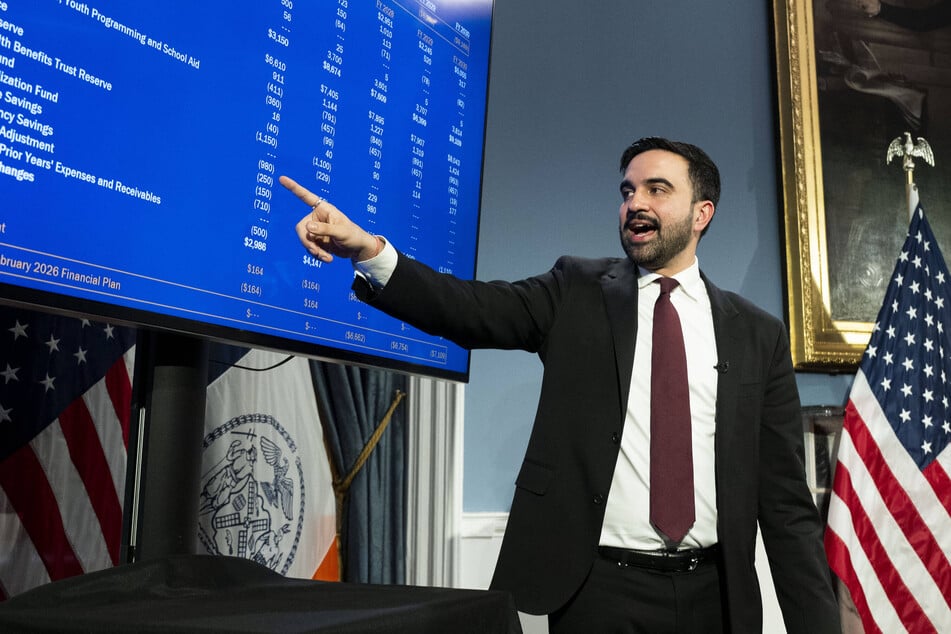 Mayor Zohran Mamdani presents his preliminary New York City budget at City Hall on February 17, 2026.