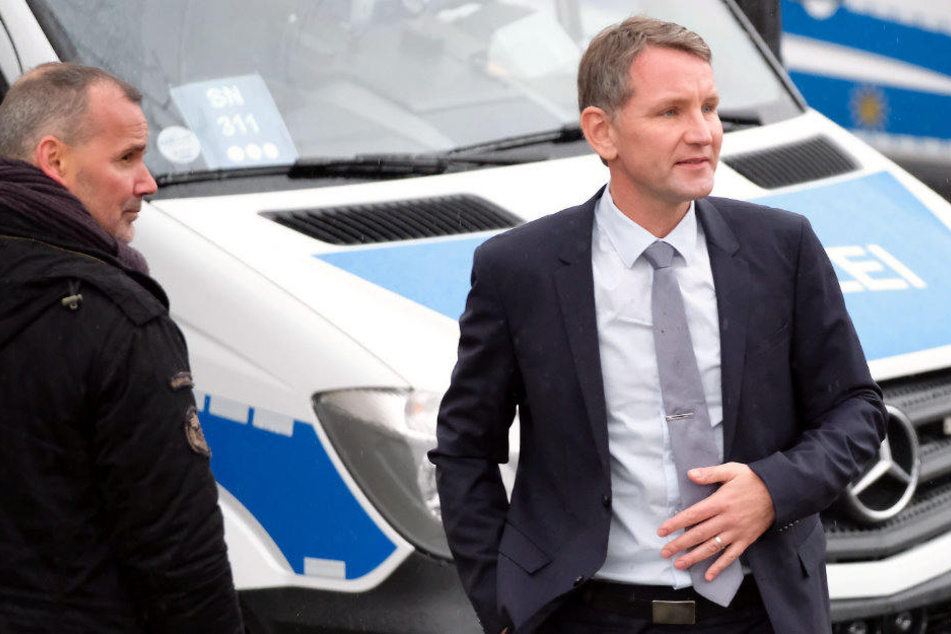 Höcke kurz vor seiner "Sportpalastrede" in Leipzig.
