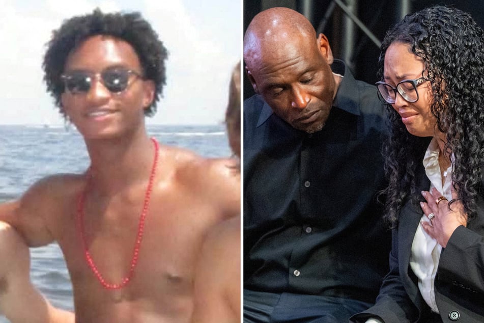 The funeral for 18-year-old Nolan Wells (l) saw hundreds gather at Center Pointe Church in Ocean Springs, Mississippi.