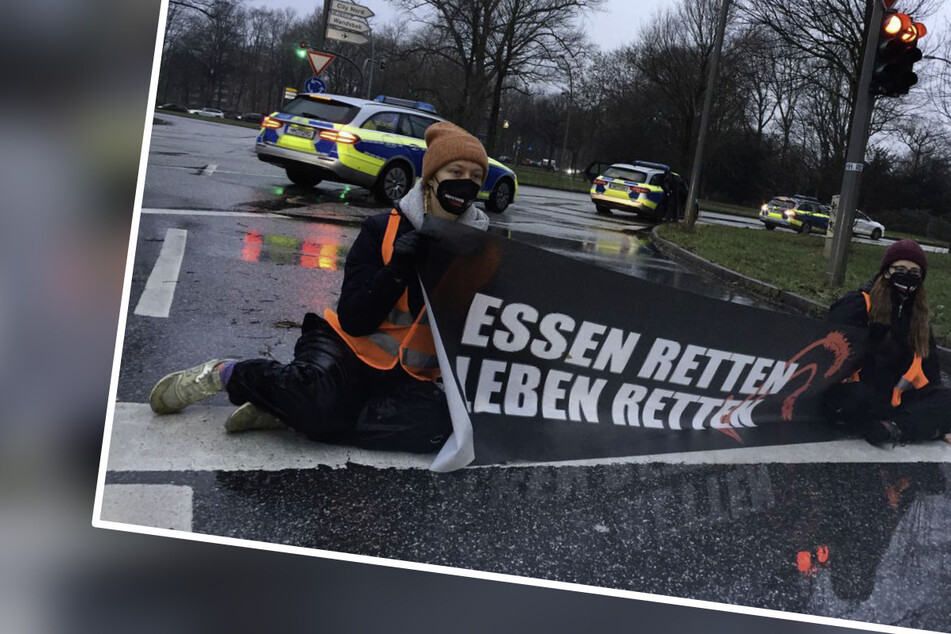 Hamburg: Auf der Straße festgeklebt: Klimaaktivisten legen Verkehr lahm
