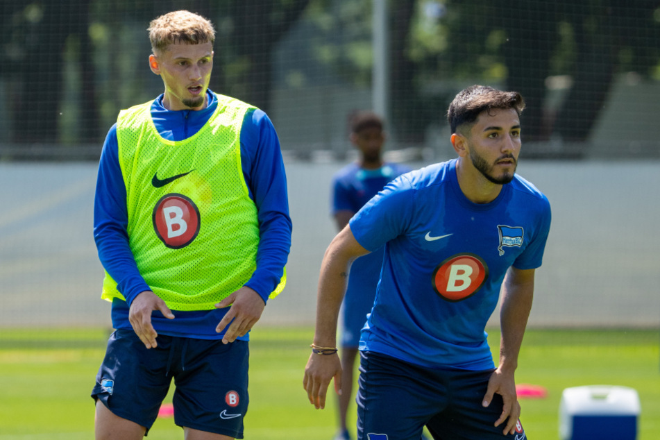 Michaël Cuisance (24, l.) ist bei Hertha gut aufgenommen worden.