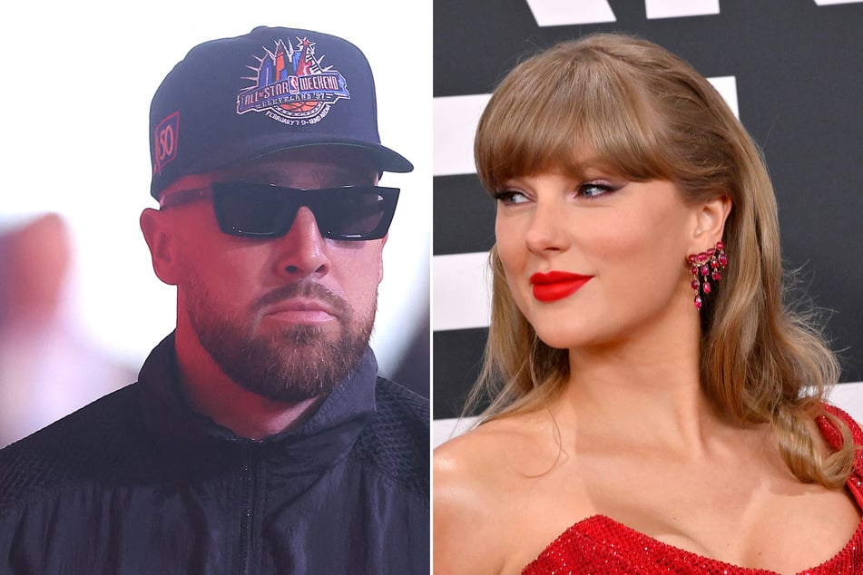 Taylor Swift (r.) quietly attended Travis Kelce's NFL game on Sunday, where the Chiefs took down the Colts in a nail-biter win.
