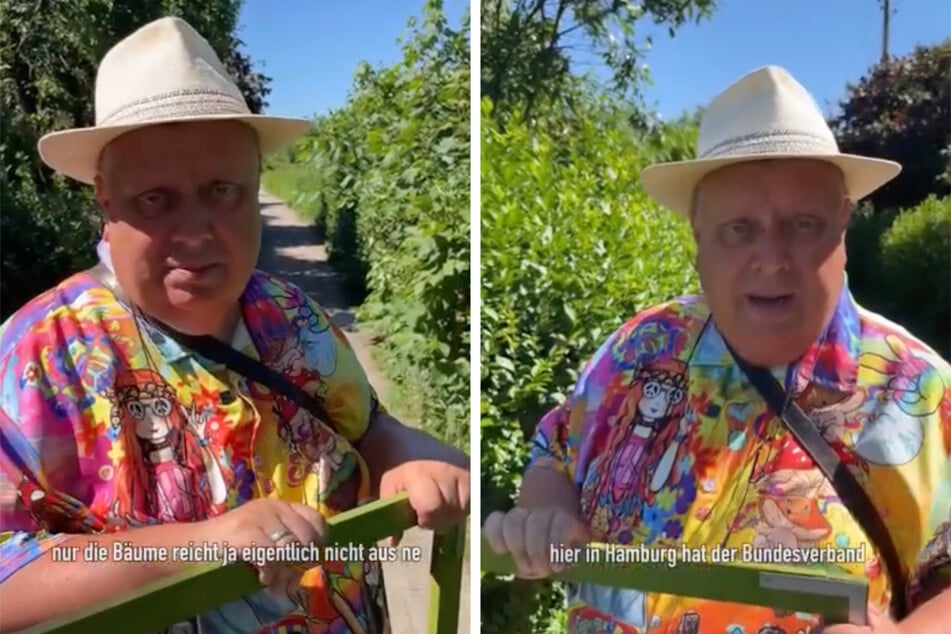 Mit seiner Messlatte ist Michael Baumann (63) durch die Hamburger Gartenanlage gezogen. Doch schnell wurde klar: Zu hohe Hecken waren nicht das einzige Problem.