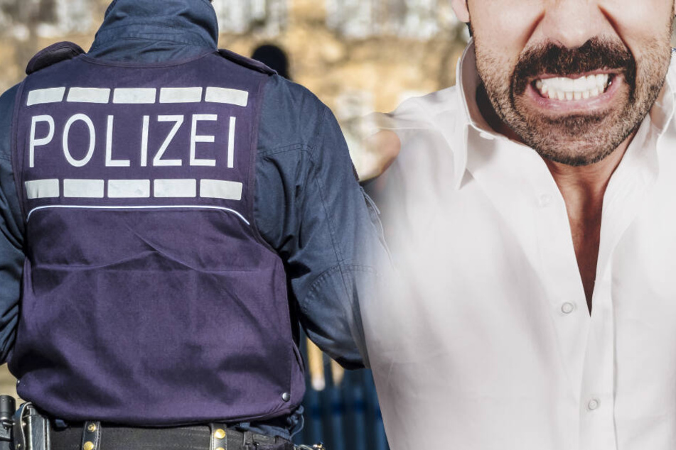 Fotomontage: Der 23-Jährige fügte dem Polizist eine blutende Wunde am Oberschenkel zu (Symbolbild).