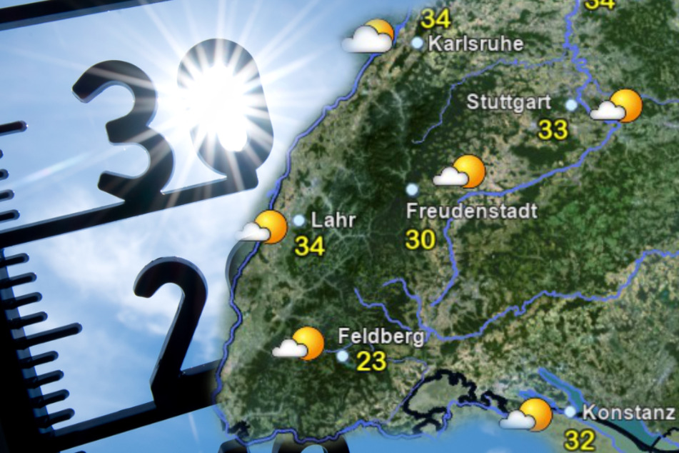 Am Freitag wird es in Baden-Württemberg richtig heiß. (Fotomontage)