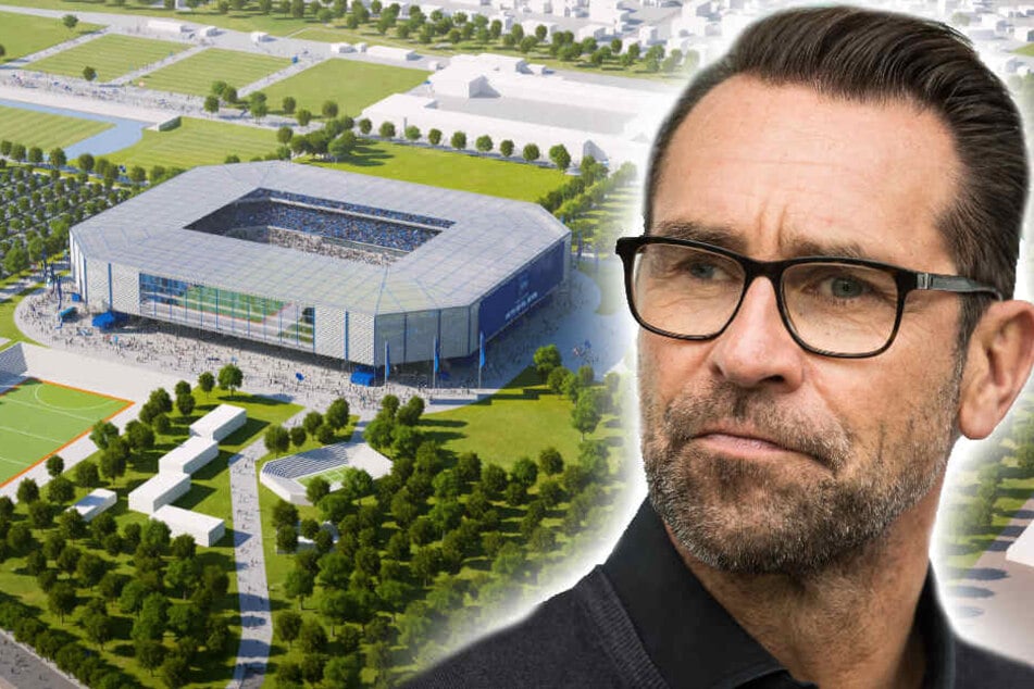 Hertha-Manager Michael Preetz will im Juli 2025 das erste Spiel im neuen Stadion austragen.