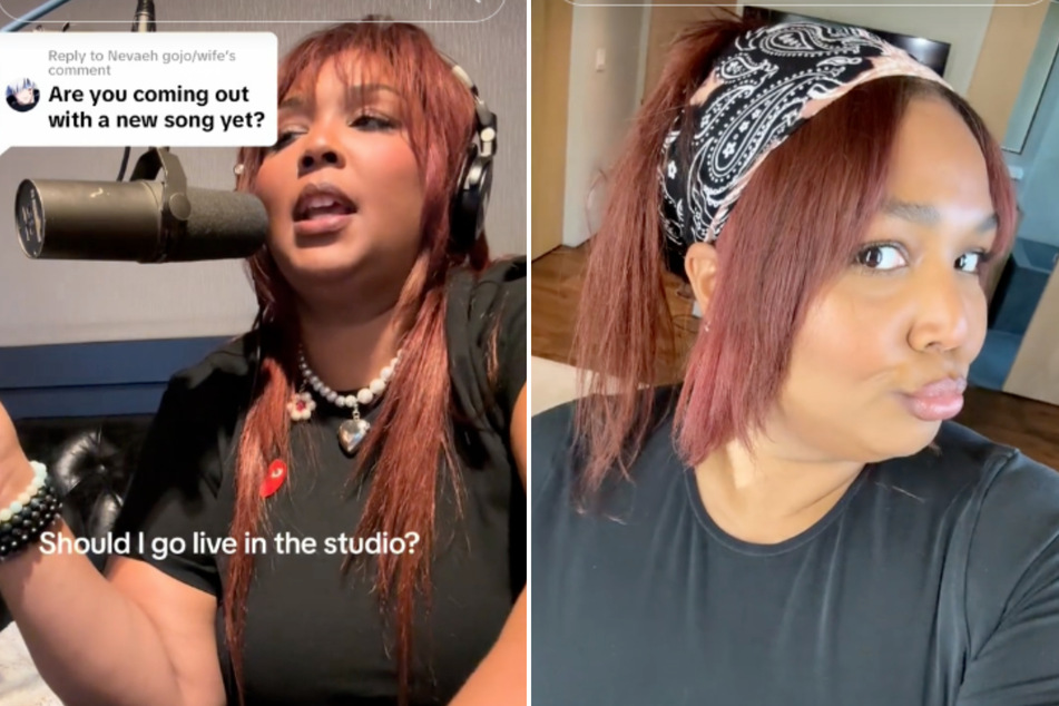Lizzo is back in the studio and making hysterical TikToks.