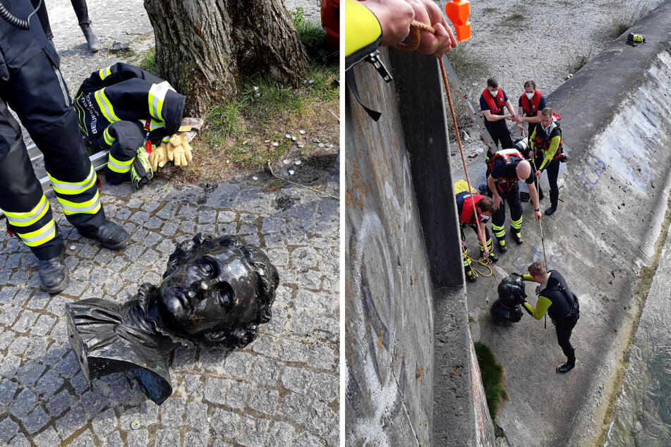 Die 40 Kilogramm schwere Büste des bayerischen Märchenkönigs wurde am Samstagnachmittag aus der Isar gefischt.