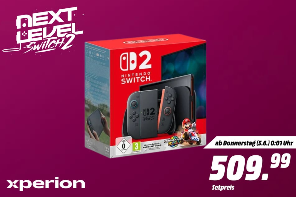Die Nintendo Switch 2 für 509,99 Euro (im Set mit Mario Kart World).