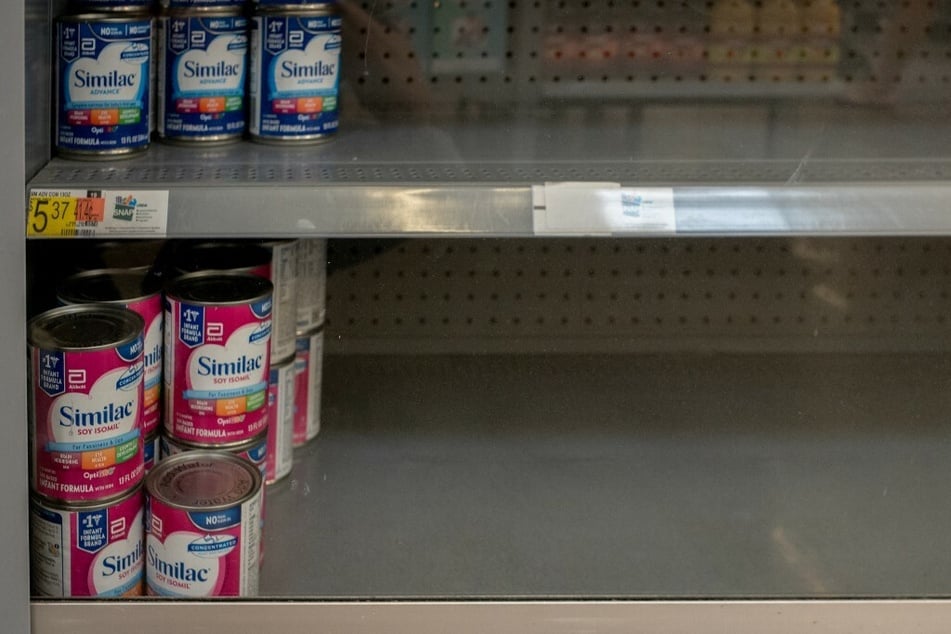 Empty shelves of baby formula are seen in a Walmart Supercenter on July 8, 2022, in Houston, Texas.