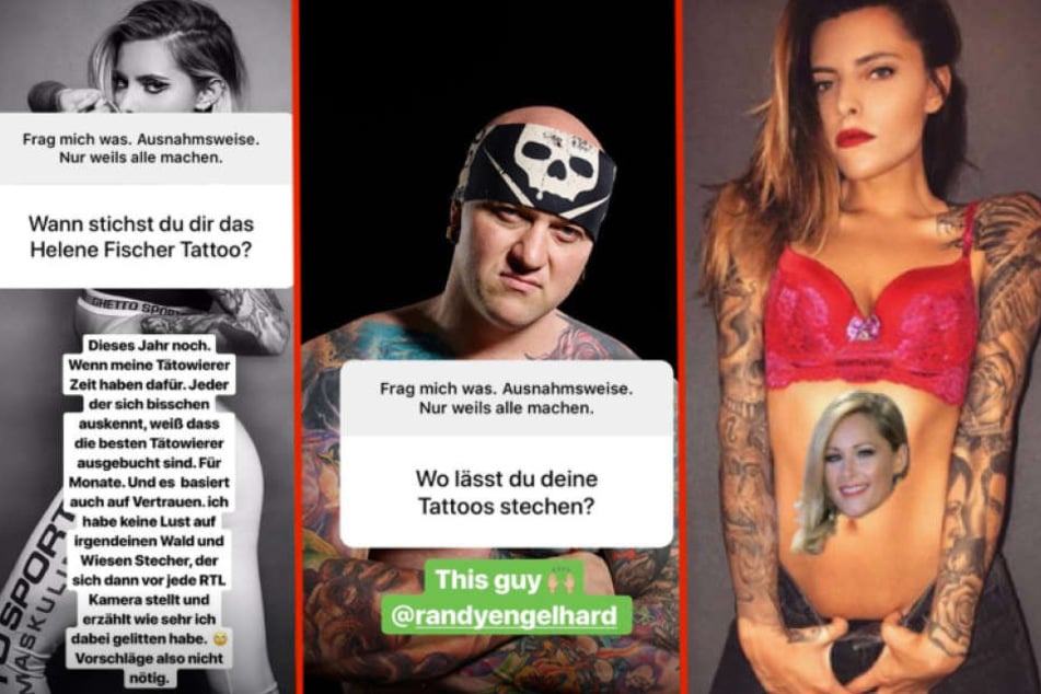 So antwortete Sophia Thomalla (28) auf die Fragen bei Instagram. Rechts: Eine Bildmontage mit unserem Vorschlag für das Helene-Tattoo.