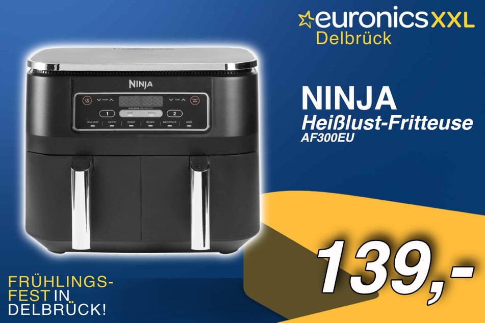 Die Ninja Heißluft-Fritteuse (AF300EU) für nur 139 Euro.