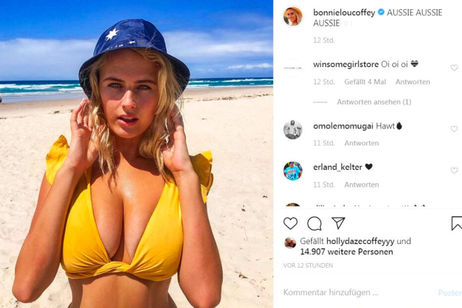 Bonnie-Lou Coffey setzt sich bei Instagram regelmäßig freizügig in Szene.