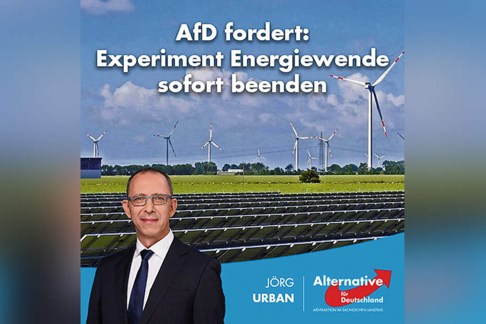 AfD-Chef Jörg Urban (55) wettert auch bei Facebook gegen die Energiewende.