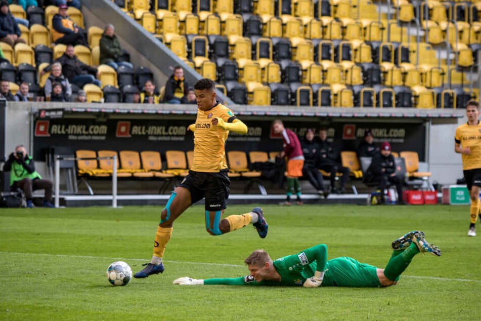 Ransford-Yeboah Königsdörffer durfte in dieser Saison bereits in zwei Testspielen ran, im September in Zeitz und hier im Oktober gegen Chemnitz.