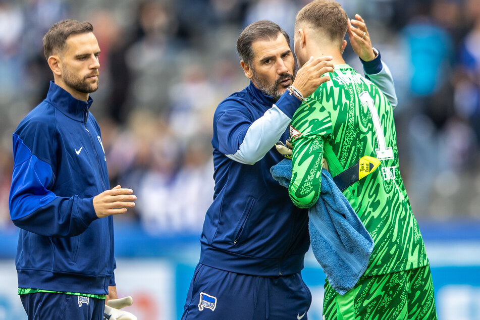 Tjark Ernst (21, r.) ist einer der beiden Kandidaten, die Hertha-Coach Cristian Fiél (44) im Blick hat.