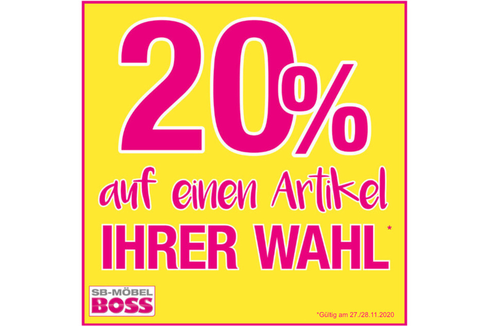 Sichert Euch 20 Prozent Rabatt auf Euren Wunschartikel