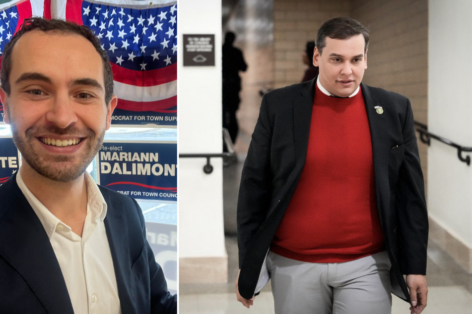 Zak Malamed (l.) has dropped his bid to represent New York's third congressional district, a seat currently held by George Santos.