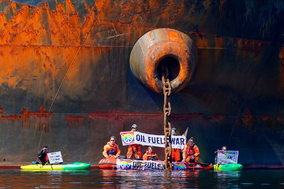 Greenpeace Norway protesters got up close and personal with a Russian oil tanker.