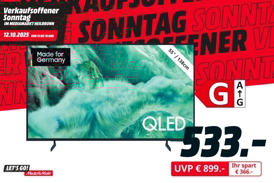55-Zoll Samsung-Fernseher GQ55Q7F für 533 statt 899 Euro.