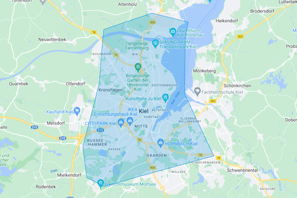 Uber Eats-Liefergebiet Kiel