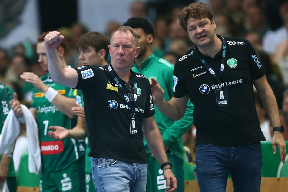 Frank Carstens (54, l.) stieg mit dem SC DHfK Leipzig ab.