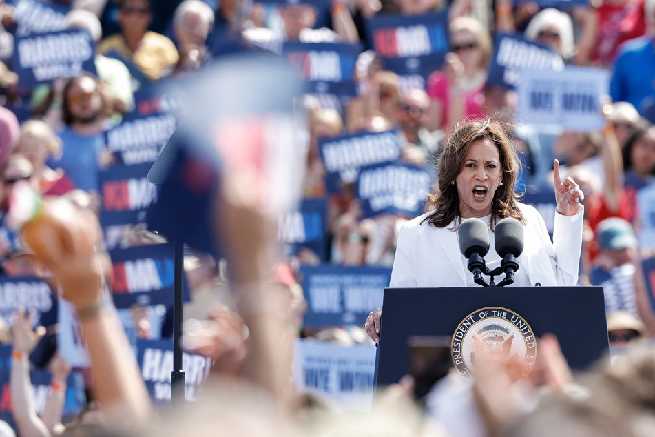 Kamala Harris snapped back at pro-Palestinian protesters at a Michigan rally and accused them of wanting Donald Trump to win.