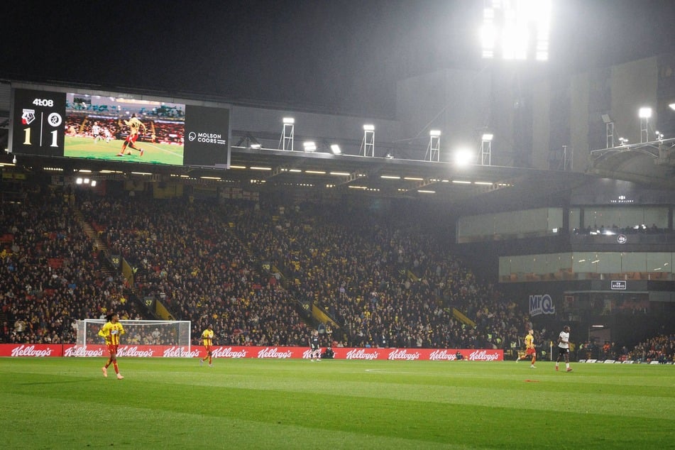 Die Vicarage Road des FC Watford, wo Hansa im Juli 2026 gastieren wird.